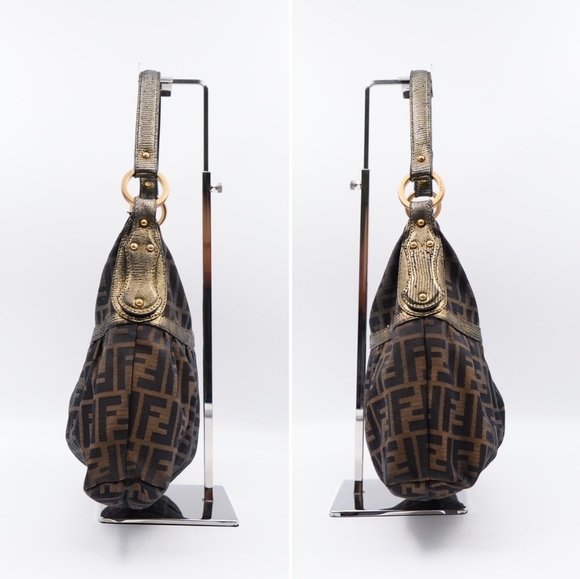 ❌️❌️SOLD ❌️❌️AI32❤️ FENDI Zucca Chef Hobo Tobacco Bag - Picture 4 of 14